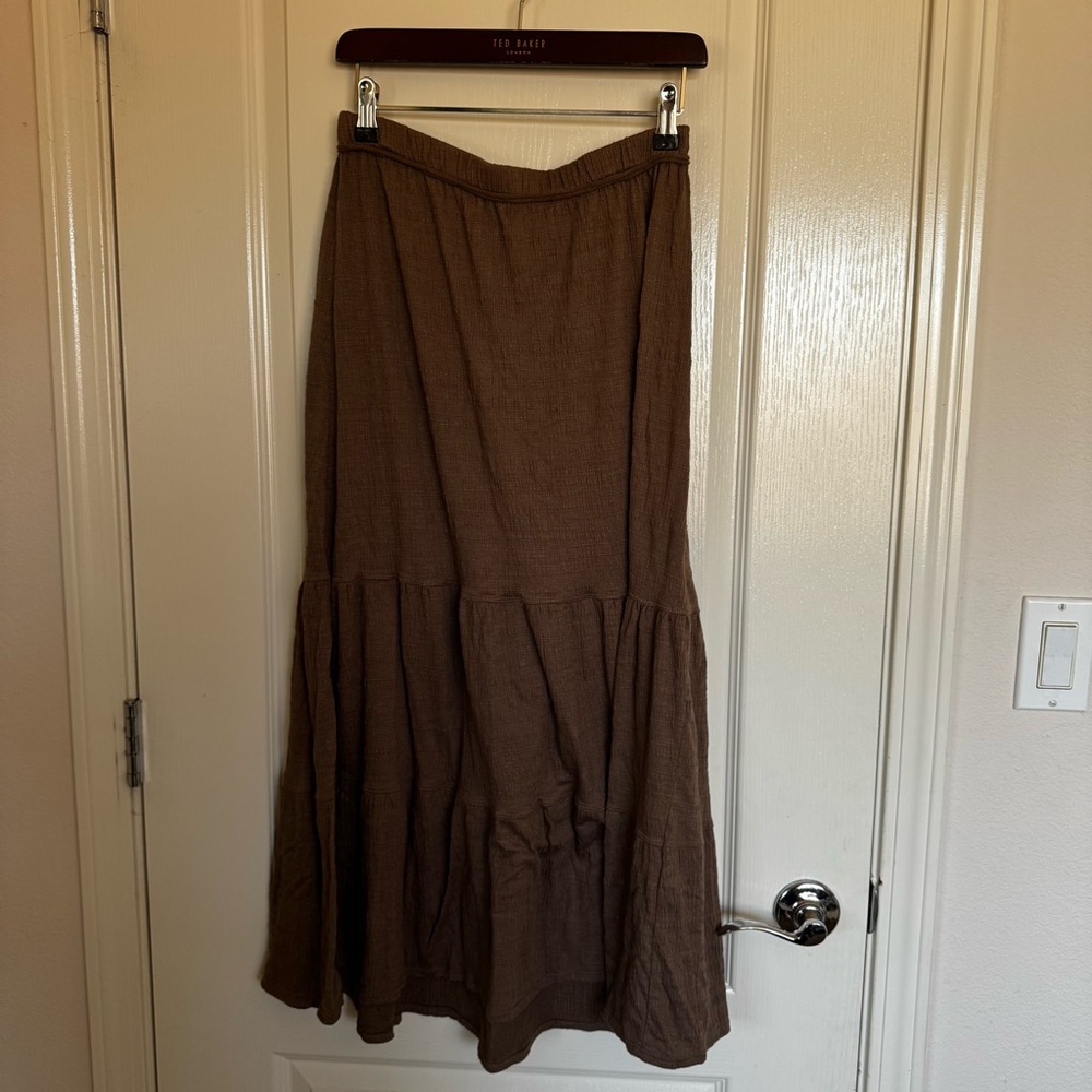 Max Studio Chocolate Midi Skirt